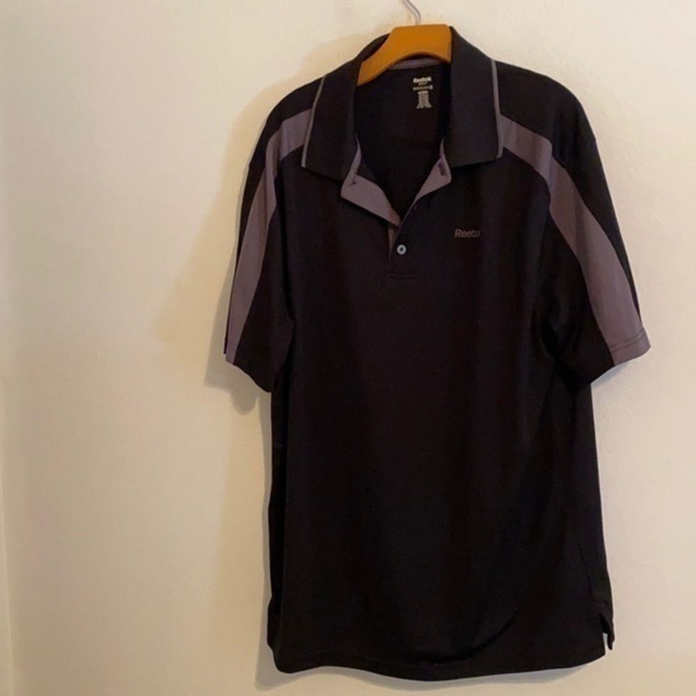 REEBOK GOLF BLACK & GREY SHORT SLEEVE POLO XL